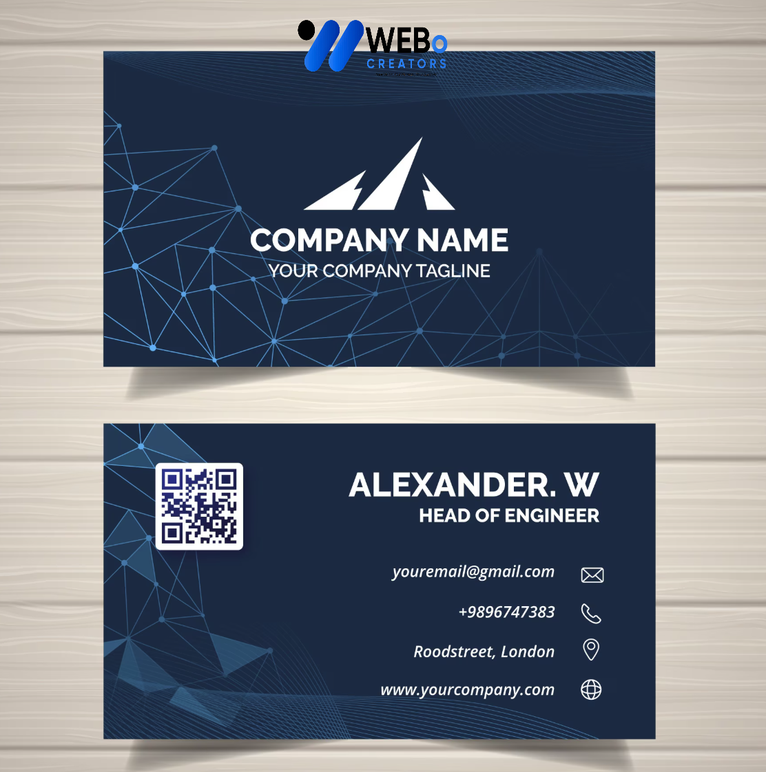 Elegant Professional Business card design with golden stripes Agency in Arizona